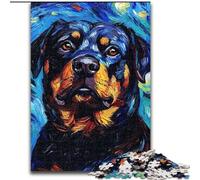 Puzzle Rottweiler Night Sky da 1000 pezzi per adulti e adolescenti, gioco stimolante, ideale come regalo per tutta la famiglia (26x38cm)