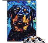 Puzzle Rottweiler Night Sky da 1000 pezzi per adulti e ragazzi, difficile da completare ma divertente e spiritoso, regalo di compleanno, regali, arte murale (50x75cm)