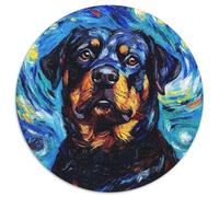 Puzzle Rottweiler Night Sky da 1000 pezzi per adulti, puzzle rotondo da 1000 pezzi, rompicapo ad alta difficoltà per adolescenti (67,5x67,5cm)