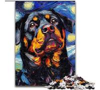 Puzzle Rottweiler Night Sky per adolescenti, 1000 pezzi, aiuta il cervello a esercitare giocattoli avvincenti per coltivare la pazienza, gioco di sfida unico (50x75cm)