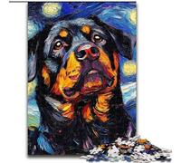 Puzzle Rottweiler Night Sky per adolescenti, 1000 pezzi, giochi divertenti Ogni pezzo è unico Gioco stimolante e divertente per tutta la famiglia (26x38cm)