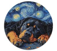 Puzzle Rottweiler Night Sky per adulti, 1000 pezzi, gioco rompicapo rotondo, gioco interattivo per famiglie, adatto dai 14 anni in su (67,5x67,5cm)
