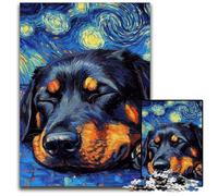 Puzzle Rottweiler Night Sky per adulti, puzzle da 1000 pezzi difficili per adulti, regalo perfetto per le feste, opera d'arte fai da te 26X38CM/10,23x14,96 pollici
