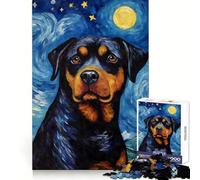 Puzzle Rottweiler Notte Stellata 1000 Pezzi per Adolescenti Giocattolo Pure Logic Delicato Relax Taglio Pulito Opera d'Arte Fine (38x52cm)