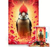 Puzzle Ruby Woodpecker Stonimal da 1000 pezzi per ragazzi, gioco di logica, divertimento in famiglia, bordi trasparenti, calda sorpresa (38x52cm)