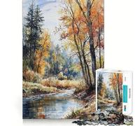 Puzzle "Ruscello autunnale sussurrante" per ragazzi,1000 pezzi,stimolante per la mente,divertente,con componenti robusti e ben definiti,un'attività di gruppo emozionante (38x52cm)