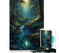Puzzle "Ruscello nel bosco" da 1000 pezzi per adulti, gioco per allenare la mente, divertimento condiviso, taglio di precisione, opera d'arte da esporre 38x26cm
