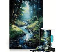 Puzzle "Ruscello nel bosco" da 1000 pezzi per ragazzi, gioco stimolante per la mente, divertimento rilassante, taglio preciso, regalo di Natale 38x52cm