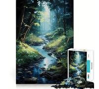 Puzzle "Ruscello nel bosco" per adolescenti, 1000 pezzi, gioco per esercizi mentali, attività per la casa, taglio di precisione, decorazione murale 38x26cm