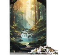 Puzzle "Ruscello nella foresta", difficile, difficile, 100% in cartone riciclato, per donne e uomini, regalo per la festa del papà, 1000 pezzi (75x50 cm)