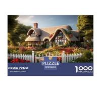 Puzzle Rustic Cottage Composto Da 1000 Pezzi Per Adulti,Idyllic Garden Gioco Diabilità Impossibile Puzzle Pittura Giochi Rilassamento E Intelligenza Regalo Per Amore E Amico 38x26cm/1000pcs