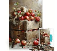 Puzzle rustico con cassetta di mele, 1000 pezzi, per adulti, ideale per rafforzare la memoria, per il divertimento di gruppo, con bordi puliti ed elegante (50x75cm)
