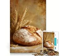 Puzzle rustico con pane e spighe di grano per ragazzi, 1000 pezzi, gioco stimolante per la mente, rilassante e divertente, taglio preciso, regalo festivo (38x26cm)