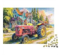 Puzzle rustico con scena di trattore,opera d'arte rurale d'epoca,1000 pezzi,in cartone robusto,antistress,interni,casa,tempo libero,adulti,famiglie,coppie,appassionati,70x50 cm/1000 pezzi