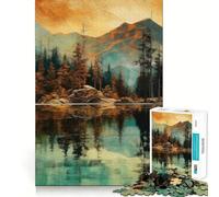 Puzzle rustico di montagna per ragazzi, 1000 pezzi, gioco di abilità mentale, svago leggero, design da assemblare, regalo di alta qualità (38x26cm)