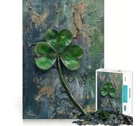 Puzzle rustico irlandese con trifoglio, 1000 pezzi, per ragazzi, gioco di logica e abilità, rilassante e divertente, taglio preciso, (38x52cm)