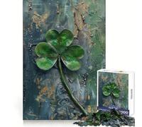 Puzzle rustico irlandese con trifoglio per adulti, 1000 pezzi, ideale per rafforzare la memoria, divertimento e svago, con bordi di qualità, elegante e regalo (50x75cm)