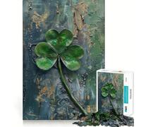 Puzzle rustico irlandese con trifoglio per adulti, 1000 pezzi, ideale per rafforzare la memoria, divertimento e svago, con bordi di qualità, elegante e regalo (50x75cm)