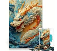 Puzzle Ryujin Re dei Draghi Bianchi da 1000 pezzi per ragazzi, gioco di logica e abilità, divertimento rilassante, tagli precisi, (38x26cm)