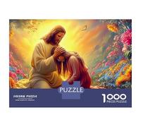 Puzzle Sacro Cuore da 1000 pezzi Gesù che conforta una donna per adulti Gioco educativo Decorazione per la casa Difficile e stimolante Compleanno per uomini e donne 70x50cm/1000 pezzi Regali