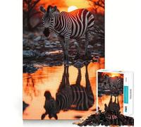 Puzzle Safari Sunset Zebra da 1000 pezzi per ragazzi, gioco di logica e abilità, divertente e rilassante, con tagli precisi, (38x52cm)