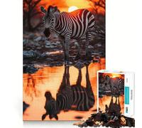 Puzzle Safari Sunset Zebra da 1000 pezzi per ragazzi, ideale per migliorare la memoria, per un divertimento rilassante e per ottenere bordi precisi Regalo elegante (50x75cm)