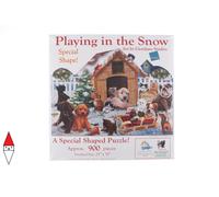 PUZZLE SAGOMATO SUNSOUT CANI GIORDANO STUDIOS - PLAYING IN THE SNOW 900 PZ