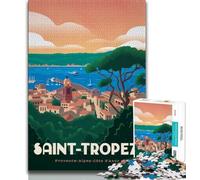 Puzzle Saint Tropez da 1000 pezzi per adulti e ragazzi, sfida difficile antistress, migliora l'amore tra coppie, 38x26cm