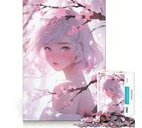 Puzzle Sakura Girl da 1000 pezzi per adolescenti, gioco di logica mentale, tranquillo, con taglio preciso, ideale come regalo di Babbo Natale (50x75cm)