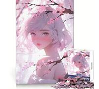 Puzzle Sakura Girl da 1000 pezzi per adolescenti, gioco di logica mentale, tranquillo, con taglio preciso, ideale come regalo di Babbo Natale (50x75cm)