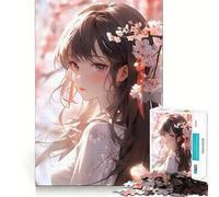 Puzzle Sakura Girl da 1000 pezzi per adolescenti, gioco per esercitare la mente, design rilassante, assemblaggio, regalo prezioso (38x52cm)