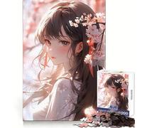 Puzzle Sakura Girl da 1000 pezzi per adulti, gioco di puzzle per esercitare la mente, giocattolo per la famiglia, taglio di precisione, regalo creativo (38x26cm)