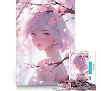 Puzzle Sakura Girl per adolescenti, 1000 pezzi, gioco di logica e abilità, rilassante, taglio preciso, regalo perfetto (38x26cm)