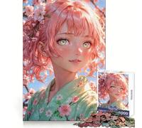 Puzzle Sakura Harmony︰, ragazza anime con i capelli rosa, 1000 pezzi per adulti, giocattolo intelligente, divertimento per tutta la famiglia, taglio preciso, opera d'arte (50x75cm)