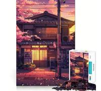 Puzzle Sakura House da 1000 pezzi per adulti, gioco di puzzle per esercitare la mente, giocattolo per la famiglia, taglio di precisione, regalo creativo (50x75cm)
