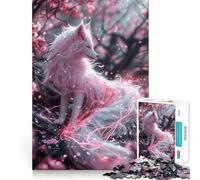 Puzzle Sakura Kitsune per adulti, 1000 pezzi, gioco intelligente, tranquillo, con motivo da assemblare, (38x52cm)