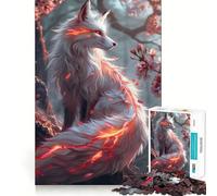 Puzzle Sakura Kitsune Volpe 1000 Pezzi per Adolescenti Rafforza la Memoria Rilassante Divertente Bordi Lisci Lista dei Desideri di Babbo Natale (38x26cm)