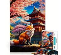 Puzzle Sakura Kitsune Volpe, 1000 pezzi, per ragazzi, gioco di logica, momento di relax, taglio preciso, pezzo da collezione (50x75cm)