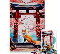 Puzzle Sakura Kitsune Volpe per adulti, 1000 pezzi, rompicapo, per il tempo libero a casa, da assemblare, regalo di compleanno (50x75cm)