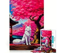 Puzzle Sakura Kitsune Volpe per Adulti, 1000 Pezzi, Rompicapo, Tempo Libero, Assemblaggio Immagine, Regalo di Compleanno (38x26cm)