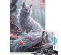 Puzzle Sakura Kitsune Volpe per Ragazzi, 1000 Pezzi, Stimola la Memoria, Rilassante, Taglio Liscio, Elegante Regalo (38x52cm)