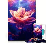 Puzzle Sakura Neon Cosmic Flower da 1000 pezzi per adolescenti, gioco di logica e abilità, rilassante e divertente, con tagli precisi, (38x26cm)