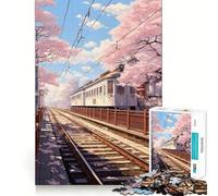 Puzzle Sakura Station da 1000 pezzi per adolescenti, gioco di puzzle stimolante, rilassante, con ritagli precisi, regalo per le festività (38x26cm)