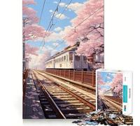 Puzzle Sakura Station da 1000 pezzi per adulti, per rafforzare la memoria, calmare la mente, qualità, bordi caldi, sorpresa (38x52cm)