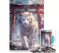 Puzzle Sakura Tiger Torii Path da 1000 pezzi per ragazzi, gioco di logica, divertimento in famiglia, bordi trasparenti, calda sorpresa (38x52cm)