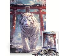 Puzzle Sakura Tiger Torii Path da 1000 pezzi per ragazzi, gioco di logica, divertimento in famiglia, bordi trasparenti, calda sorpresa (38x52cm)