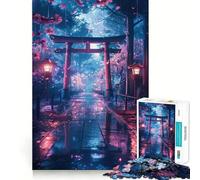 Puzzle Sakura Torii Gate da 1000 pezzi per adulti, per rafforzare la memoria, calmare la mente, qualità, bordi caldi, sorpresa (38x52cm)