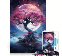 Puzzle Sakura Tree Cosmos da 1000 pezzi per adolescenti, gioco di logica puro, rilassante, con taglio netto, opera d'arte (50x75cm)