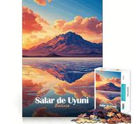 Puzzle Salar De Uyuni Sunset da 1000 pezzi per ragazzi, gioco di logica, divertente e silenzioso, con taglio liscio, regalo perfetto (50x75cm)