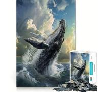 Puzzle "Salta di balene" da 1000 pezzi,gioco di costruzione che mette alla prova la concentrazione,montaggio sicuro e stabile,divertimento in casa durante le vacanze (38x52cm)